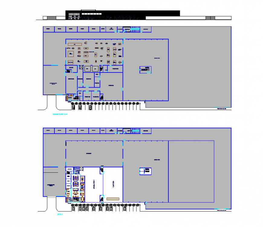 Detail woodworking factory elevation 2d view autocad file